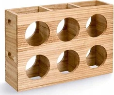 Zeller Stovas 6 buteliams, medinis, 38 x 11,6 x 27 cm