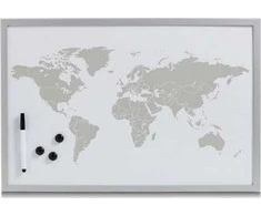 Magnetinė lenta World + 3 magnetai, 60x40 cm, ZELLER