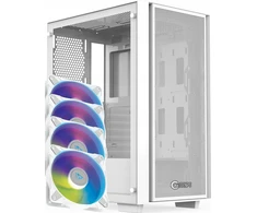 Zenpc dėklas ZENPC Z1 Mesh Glass Baltas 4x P12 PWM PST ARGB kompiuterio dėklas
