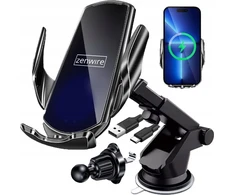 Zenwire Automobilinis telefono laikiklis su belaidžiu įkrovikliu, priekinio stiklo grotelės, kabinos paviršius Zenwire W30