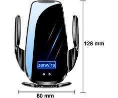 Zenwire Telefono laikiklis automobiliui su belaidžiu įkrovikliu, skirtas stiklui, grotelėms, prietaisų skydeliui W04 (5904507522414)