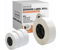 „Zenwire“ lipnios terminės etiketės, 3 vnt. pakuotėje, 230 vnt. ritinėlių, 15 x 30 mm, skirtos TP-110 mini spausdintuvui