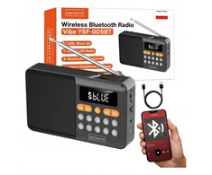 Zenwire Mini FM radijo „Bluetooth“ nešiojamas belaidis virtuvės garsiakalbis, maitinamas baterijomis