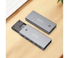 Zenwire USB ŠAKOTUVAS 2B29A ŠAKOTUVO DĖŽUTĖS KORPUSAS SSD M2 NVME PCIe SATA NGFF USB-C 3.2 HDMI 2.0 ADAPTERIS M.2 10GBps MAITINIMO TIEKIMAS 100W 2B29A MC501