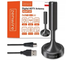 Zenwire Vidinė antžeminės televizijos antena DVBT2 HEVC H.265, stipri vidinė, 5M