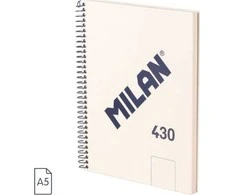Spiralinis sąsiuvinis A5/80K lygus 1918 smėlio spalvos MILAN