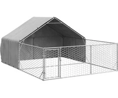 Lauko voljeras šunims su aptvaru, 4x3x1,9m, plienas