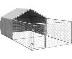 Lauko voljeras šunims su aptvaru, 5x2x1,5m, plienas