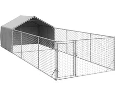 Lauko voljeras šunims su aptvaru, 6x2x1,5m, plienas