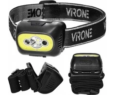Latarka, Pakraunamas LED žibintas ant galvos VIRONE, 3W, 350lm, pakraunamas USB, juodos/geltonos sp