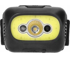 Orno Pakraunamas LED žibintas ant galvos VIRONE, 3W, 350lm, pakraunamas USB, juodos/geltonos sp