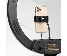 LED lempa makiažui su stovu RING LIGHT 18" 48W Juoda