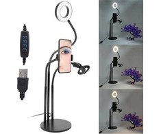 Žiedinė lempa ECOBOX LAMPA LED PIERŚCIENIOWA SELFIE RING MAKIJAŻ STOVAS
