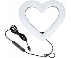 OEM LED Ring Stream RGB lempa 10" su laikikliu mobiliam HEART + trikojui JM26-10 juodas