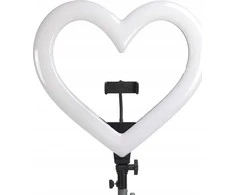OEM LED Ring Stream RGB lempa 10" su laikikliu mobiliam HEART + trikojui JM26-10 juodas