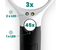 Didinamasis Stiklas - everActive MG-01 Didinimo LED Stiklas, Juoda/Balta