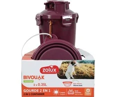 ZOLUX buteliukas 2in1 šunims BIVOUAK 2x350 ml raudonas