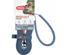 Zolux BIVOUAK silikoninis plokščias šuns pavadėlis, mėlynas, 5 m