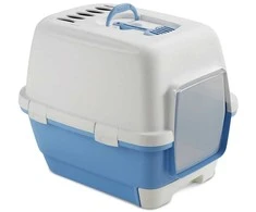 Stefanplast Cat toilet closed Cathy Clever &amp; Smart 58x45x48cm baltas mėlynas
