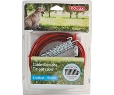 Pavadėlis Zolux TIE-OUT CABLE, raudonas, 6 m
