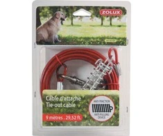 Pavadėlis Zolux TIE-OUT CABLE, raudonas, 9 m
