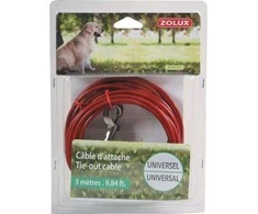 Pavadėlis Zolux TIE-OUT CABLE, raudonas, 3 m