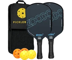 ZOODO rakečių pickleball rinkinys juodas P3 USAPA + 4 kamuoliai + krepšys JAV (ZD074568)