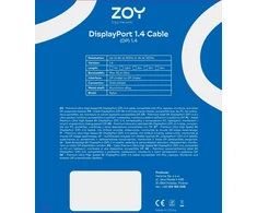 ZOY 612 vnt. „DisplayPort“ – „DisplayPort“ kabelis, 5 m, juodas (B34AA)