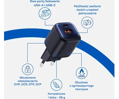 ZOY įkroviklis 30 W 1x USB-A 1x USB-C ZWAC30