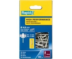 Aliuminės kniedės Rapid 4.8 x 10 mm, 350 vnt
