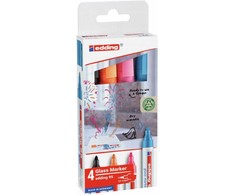 Žymeklis stiklui EDDING e-95, 1,5-3 mm, 4 vnt., spalvų mišinys
