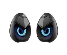 Kompiuterio kolonėlės Aula N-69 Stilīgas Kompaktas Datora / Poratīvā 2.0 10W Stereo Skaļruņi 3.5mm + USB RGB + Pults Melna
