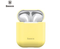 Dėklas Baseus Ultrathin Silica Gel Airpods 1/2 geltonas