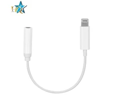 Hq HF/garso adapteris, skirtas iPhone Lightning 8 kontaktų lizdas, 3,5 mm baltas