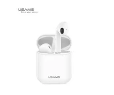 USAMS ausinės Bluetooth 5.0 TWS LUseries belaidės baltos spalvos BHULU01 (US-LU001)
