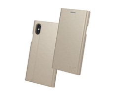 „Beeyo Grande“ aukščiausios kokybės ekologiškos odos dėklas su išmaniuoju stovu, skirtas „Samsung G950 Galaxy 8“, auksinis