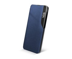 iLike Blun Smart View Premium matinis ekologinės odos magnetinis fiksavimo knygos dėklas su stovu Samsung Galaxy A22 5G (A226B) Mėlynas