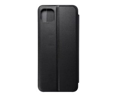 iLike Blun Smart View Premium matinis ekologinės odos magnetinis fiksavimo knygos dėklas Samsung Galaxy A03S juodas