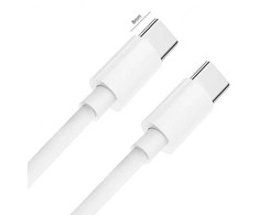 CP USB-C uz USB-C PD 60W 3A Super Ātras Uzlādes 1m Universāls Kabelis ar 8mm gariem konektoriem Balta