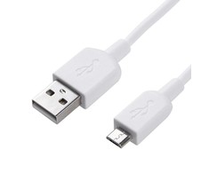 DCO Izturīgs TPE Universāls Micro USB uz USB Datu &amp; Ātrās Uzlādes 2.4A kabelis 1m Balts