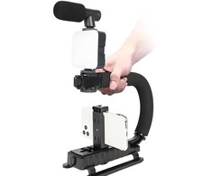 „Elight 4U“ nešiojamas stabilizatorius telefonui ir sportui / DLSR kamerai su 1/4 fiksacija, LED apšvietimu / mikrofonu