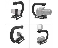„Elight 4U“ nešiojamas stabilizatorius telefonui ir sportui / DLSR kamerai su 1/4 fiksacija, LED apšvietimu / mikrofonu