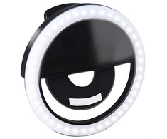 Elight CL1 Poratīvs Ceļojumu Telefona Klipša fiksācijas Led gaismas gredzens perfektam selfie ar batereju Melns