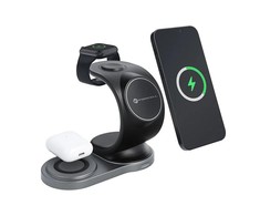 Belaidis įkroviklis Forcell 3in1 (MagSafe) (Phone; Pods; Watch) 15W juodas