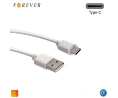 Forever kabelis USB - USB-C 1,0 m 2A baltos spalvos