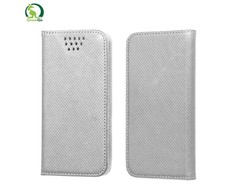 GreenGo universalus 4,5–5,0 colių skystųjų kristalų ekranas (maks. 69 x 141 mm) išmanusis magnetinis fiksuojamas knygos dėklas su slankiojančiu sidabru