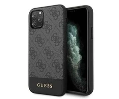 Guess GUHCN61G4GLGR 4G Stripe kieto galinio dangtelio dėklas, skirtas Apple iPhone 11, juodas