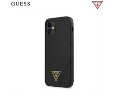 Original Apple iPhone 12 Mini Guess Hardcase Saffiano (GUHCP12SVSATMLBK) dėklas telefonui juodos spalvos