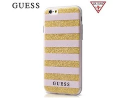 Guess iPhone 6 / 6S GUHCP6STGPI rožinis kietas dėklas Ethnic Chic Stripes 3D