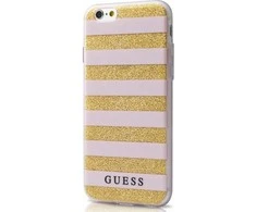 Guess iPhone 6 / 6S GUHCP6STGPI rožinis kietas dėklas Ethnic Chic Stripes 3D